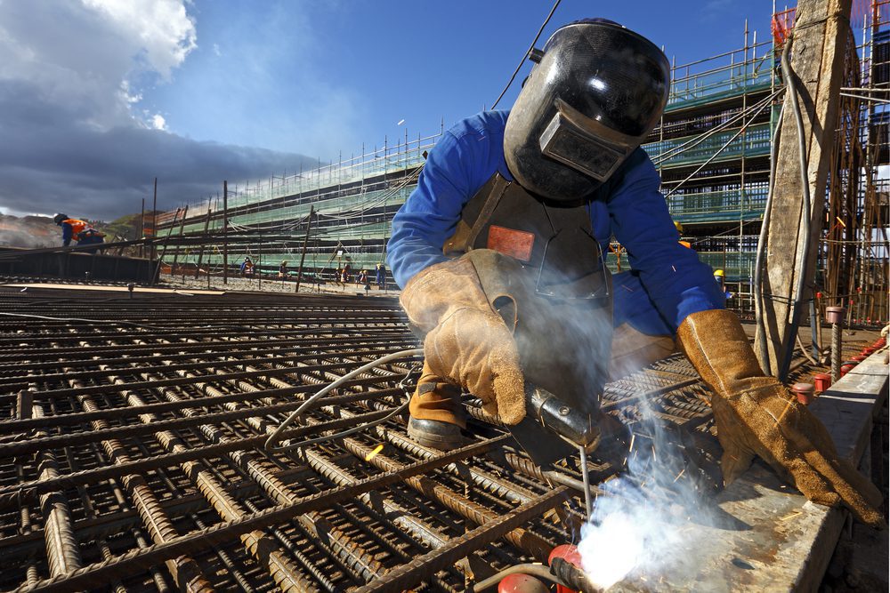 man welding