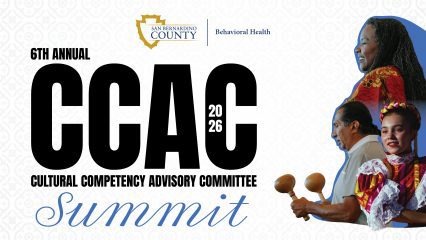 Cultural Competency Advisory Committee (CCAC) Summit, woman speaking, indengenous man with music instrument, Mexican folkloric dancer
