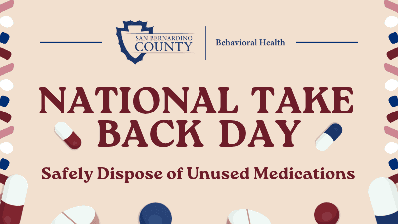 National Take Back Day graphic promoting safe disposal of unused medications.