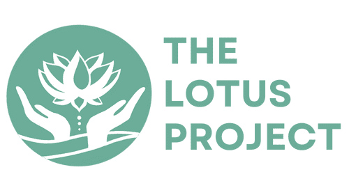 “Logo for The Lotus Project featuring a stylized lotus flower above two open hands inside a green circular background, with the words ‘THE LOTUS PROJECT’ in bold green text to the right.”