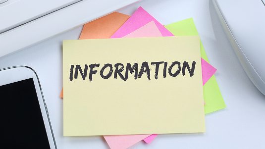 Information on Post-It note
