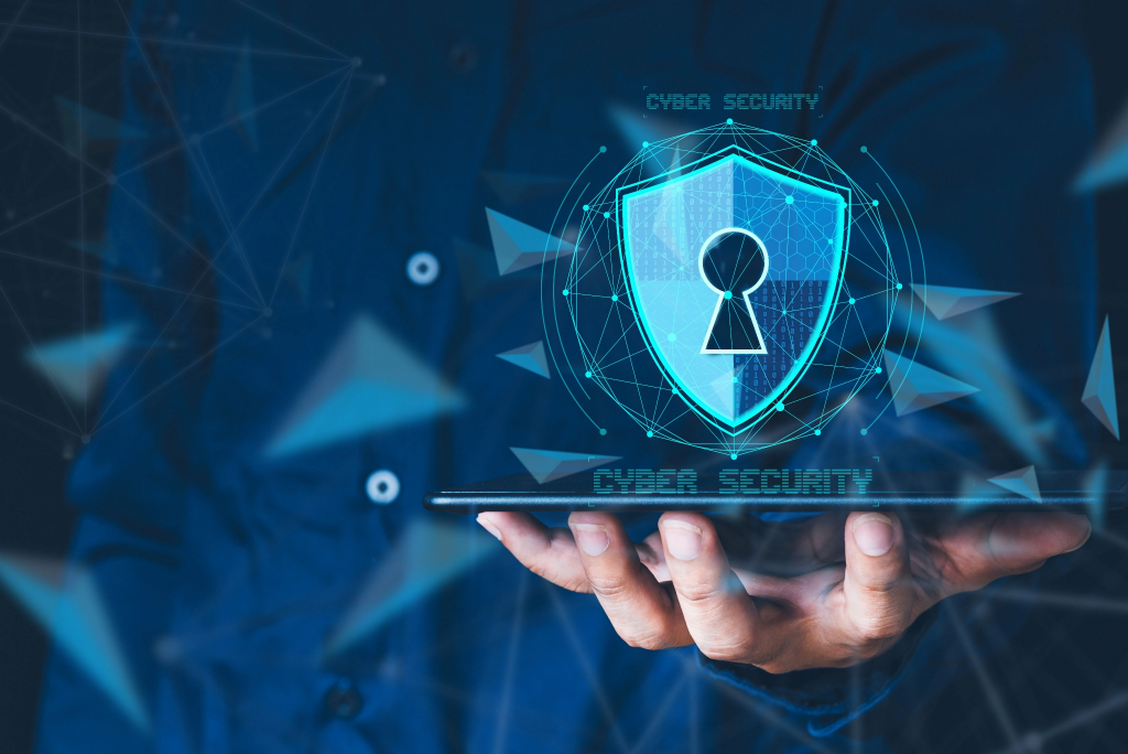 Data or network protection, business people press shield icon, virus security. Data protection and insurance Business security concepts, information