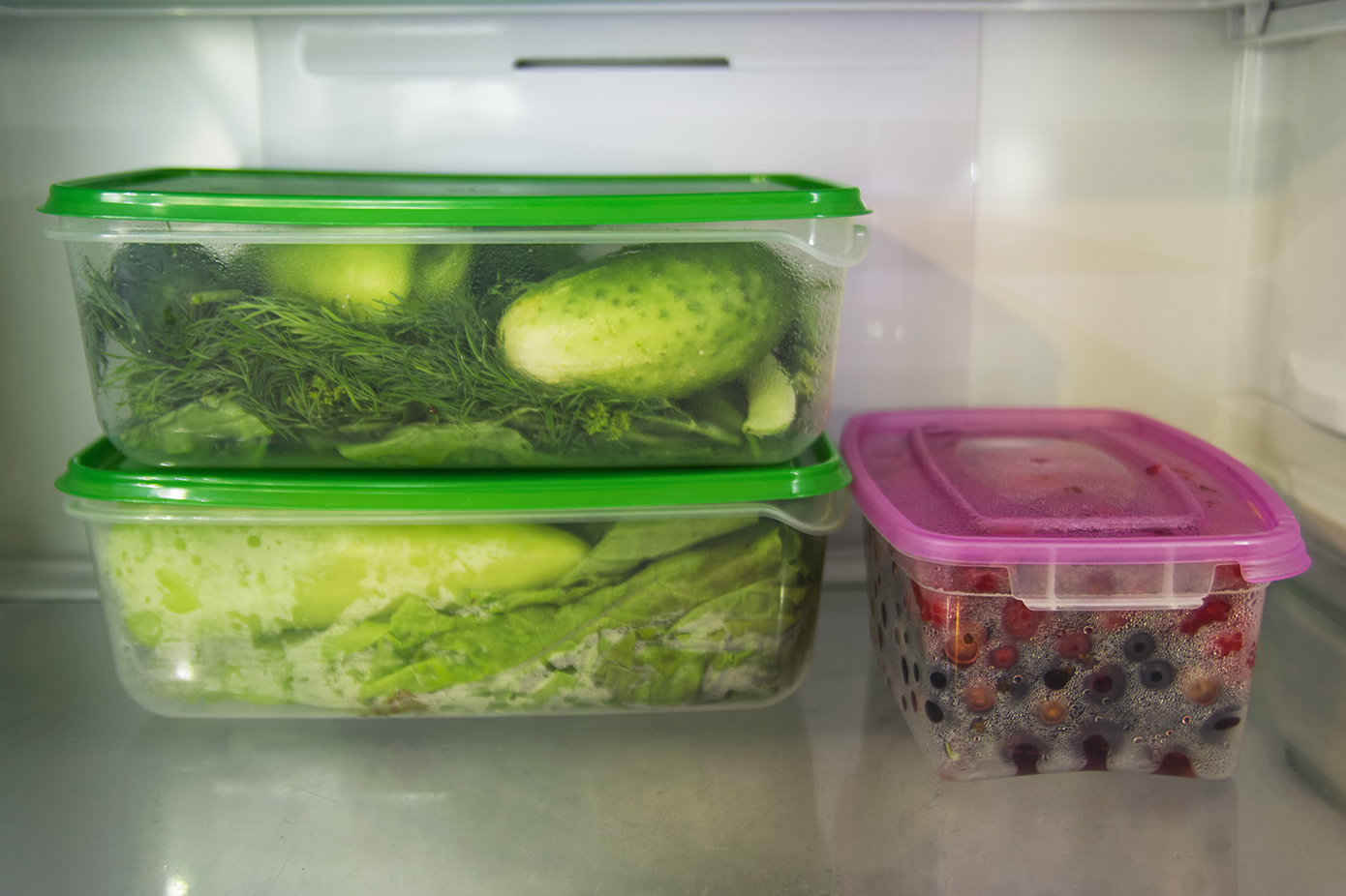 Stored food in the refrigerator