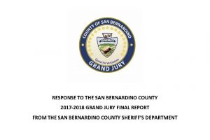 Response to 17-18 Grand Jury Fal Report from Sheriff's Dept. 1