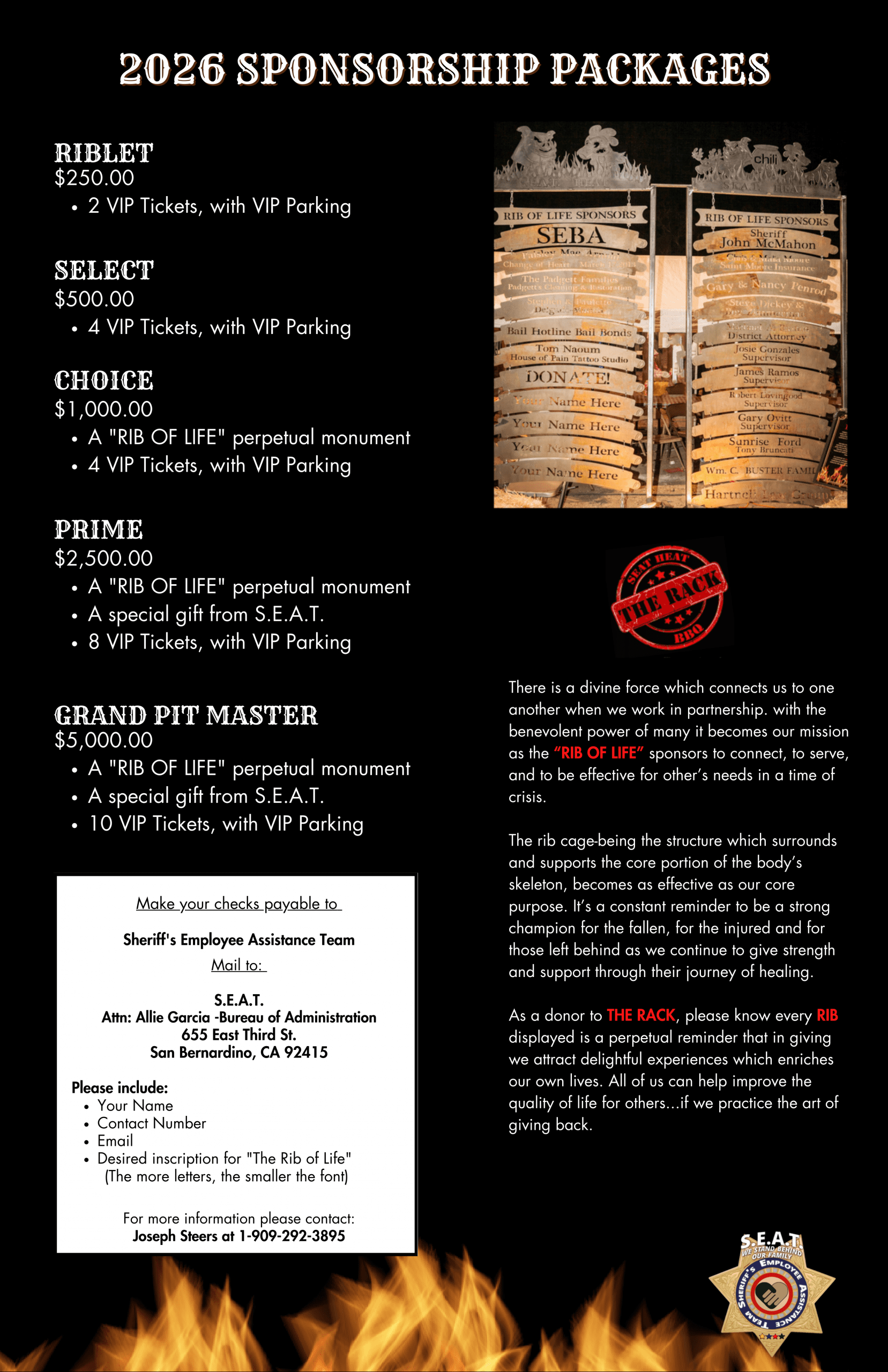 Page 2 of 2 of the 2026 SEAT HEAT Sponsorship flyer.