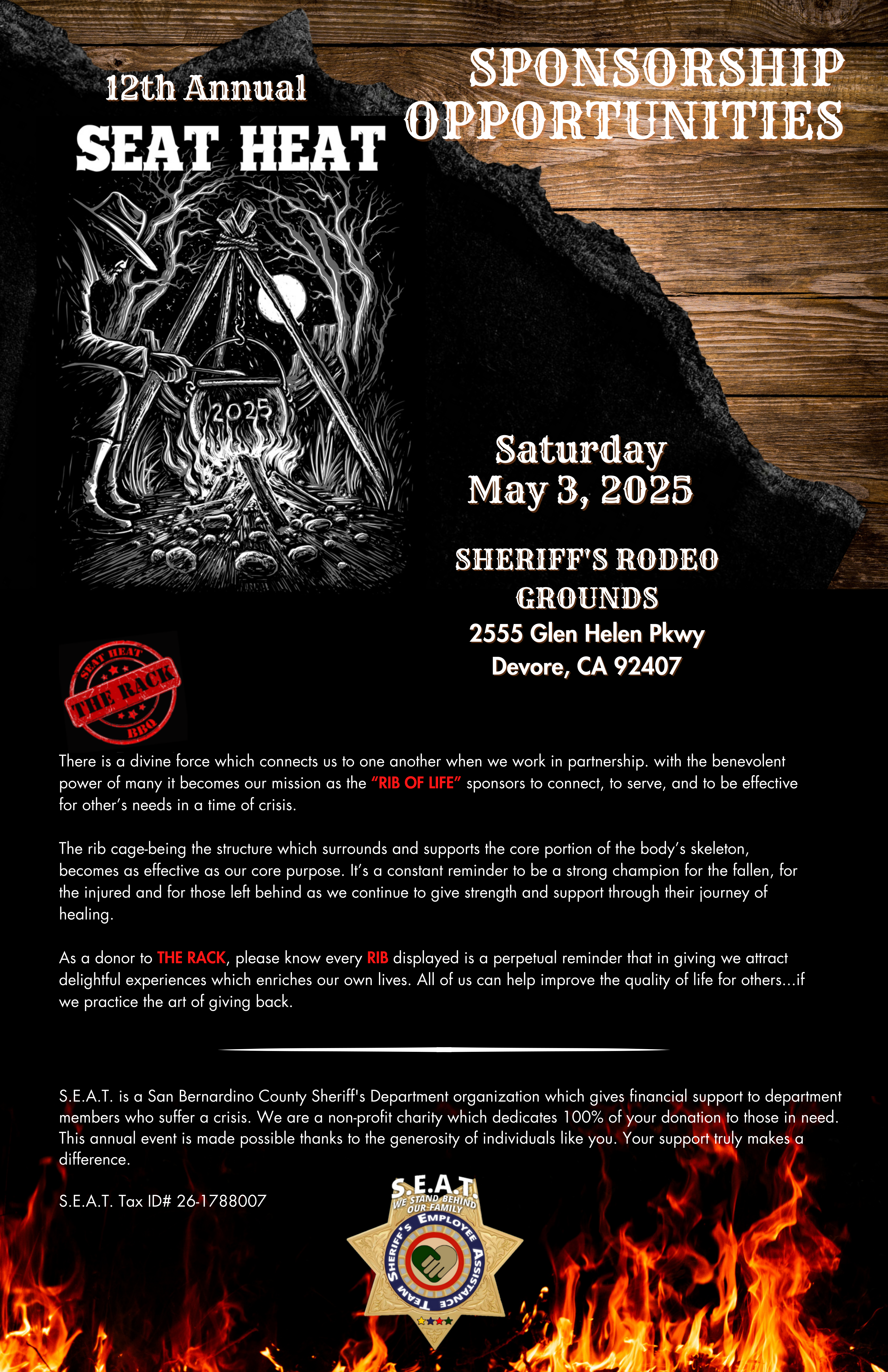 Page 1 of 2 of a flyer for the 12th annual Sheriff's Employee Assistance Team's Heat event.
