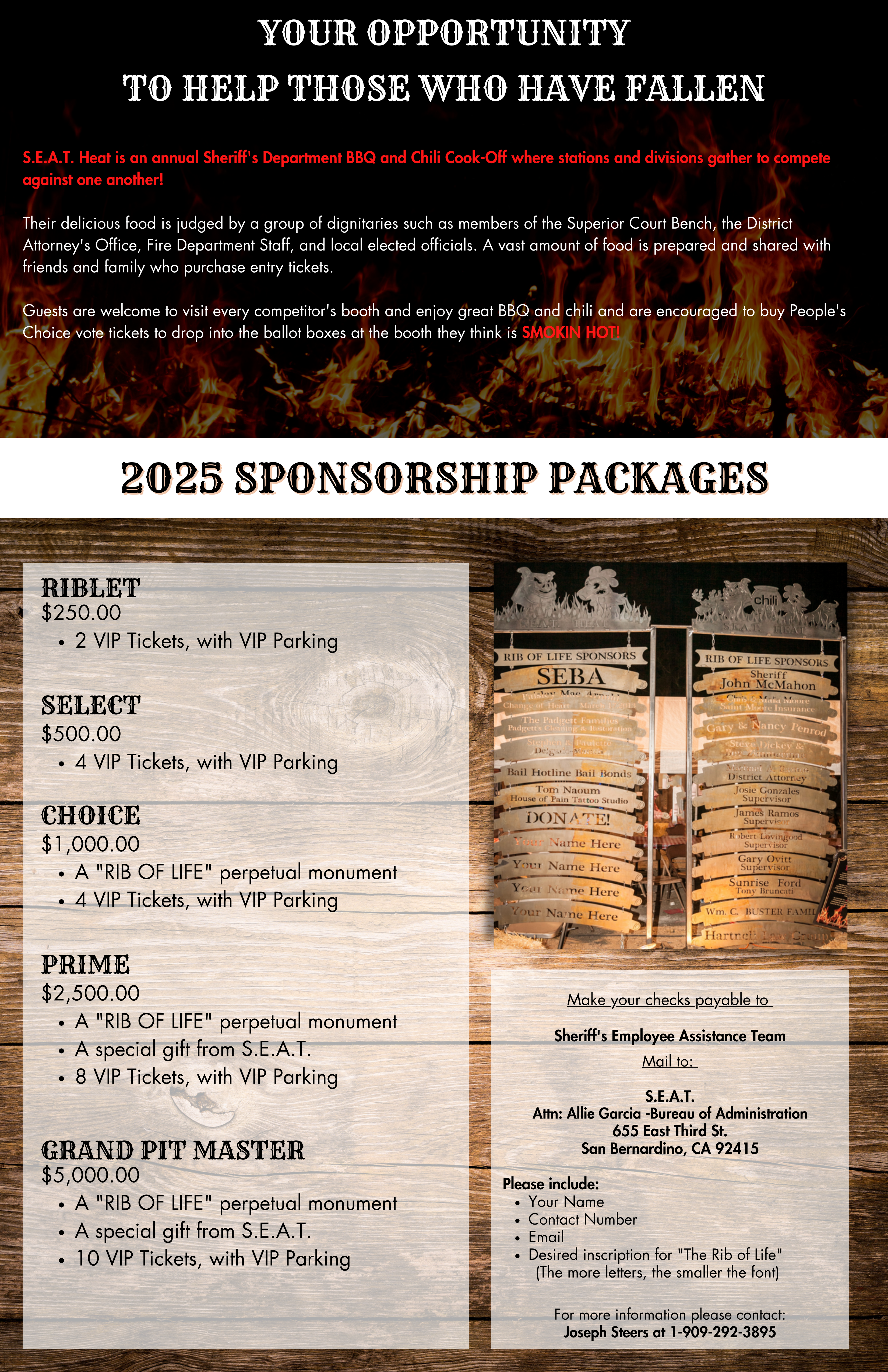 Page 2 of 2 of a flyer for the 12th annual Sheriff's Employee Assistance Team's Heat event.