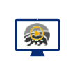 Computer monitor with BenefitsCal logo