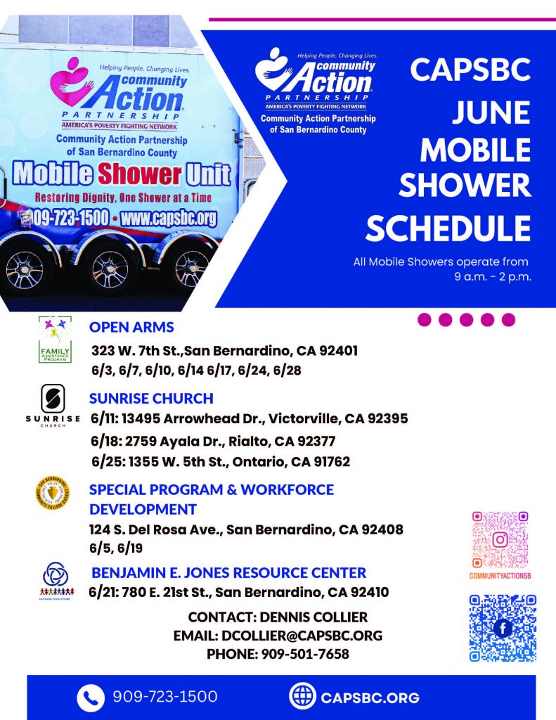 CAPSBS June Mobile Shower Shhedule poster