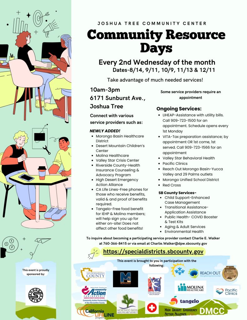 Community Resource Days schedule