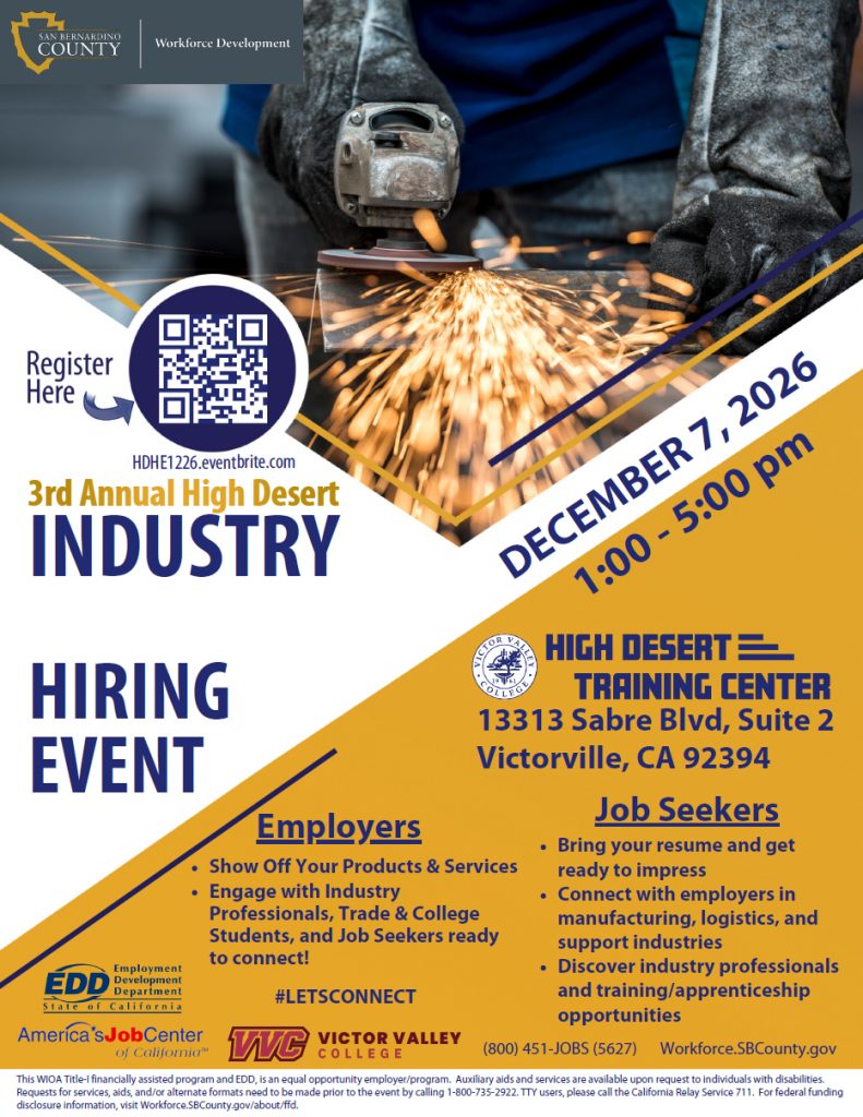 Hiring event in Victorville Dec 7, 2026