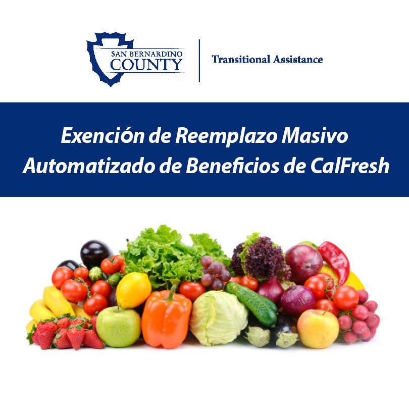Spanish CalFresh flyer with Image of fruits and vegetables