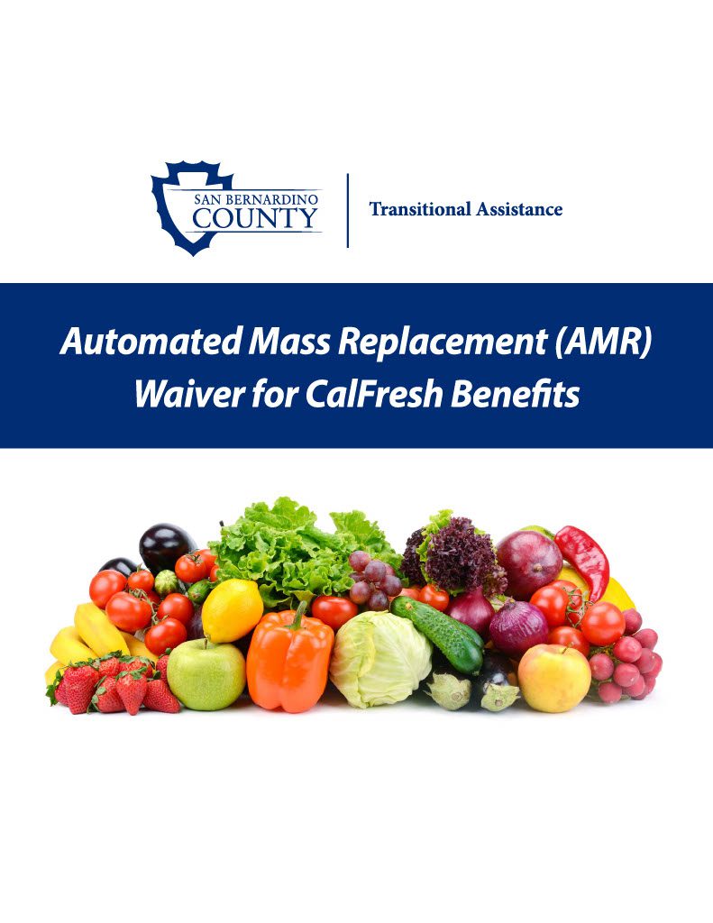 English CalFresh flyer with Image of fruits and vegetables