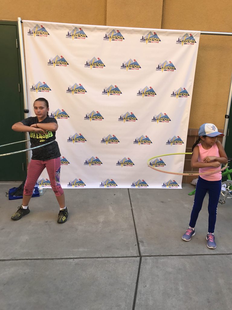 Children with hula hoops