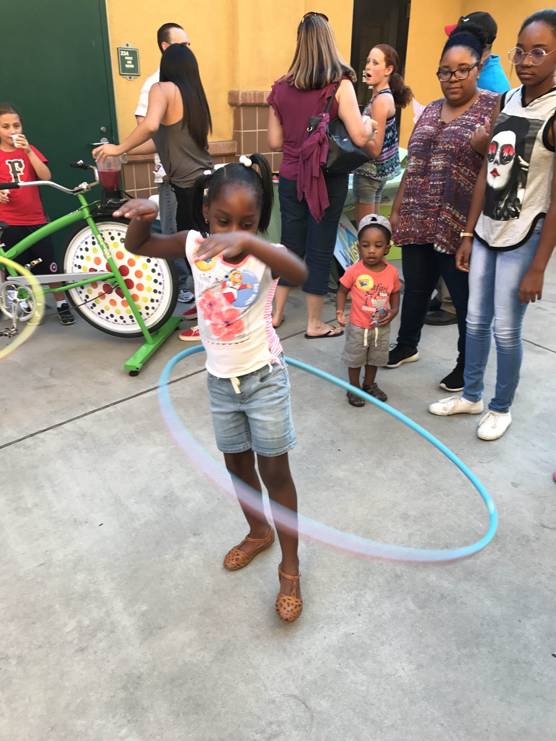 Children with hula hoops