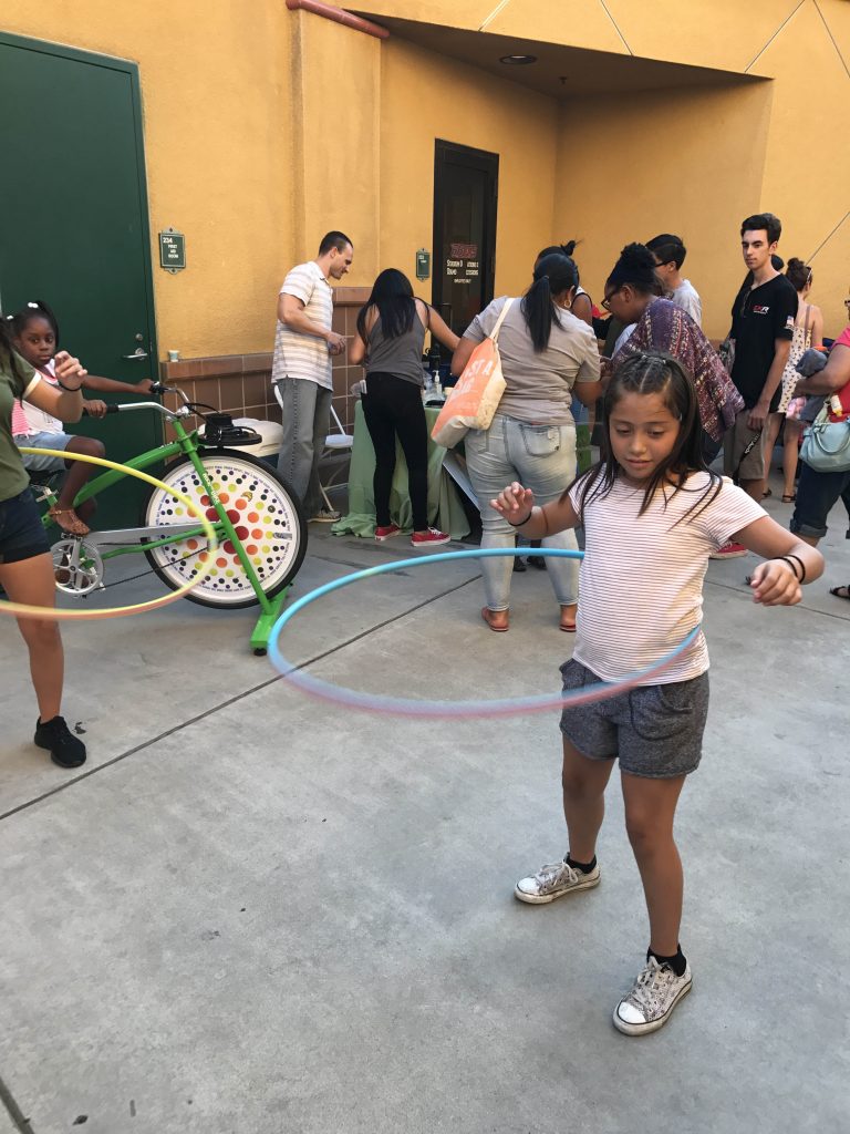 Children with hula hoops